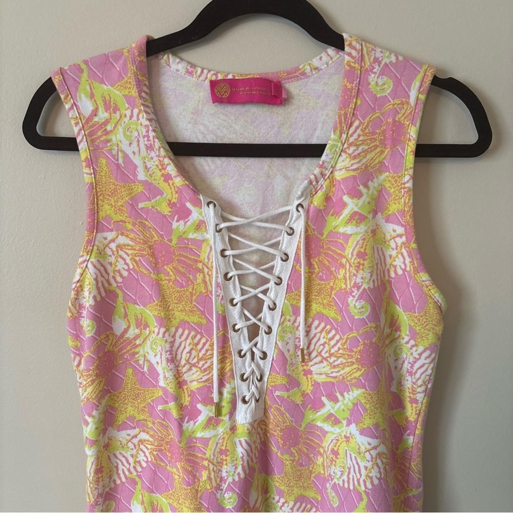 Macbeth Collection by Margaret Josephs Lace-Up Mini Dress, Size L - Picture 3 of 8